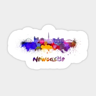 Newcastle skyline in watercolor Sticker